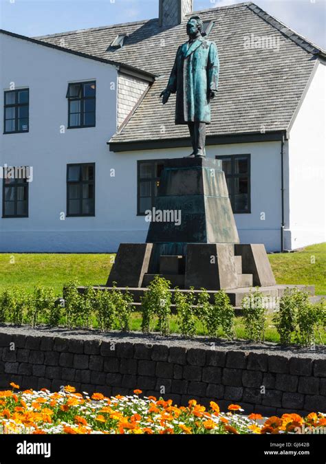 Statue Of Hannes Hafstein By Sculptor Einar Jónsson In Front Of Prime