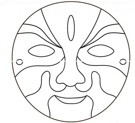 Kesim için yüz maskesi şablonu Boyama Sayfası Boyama Online