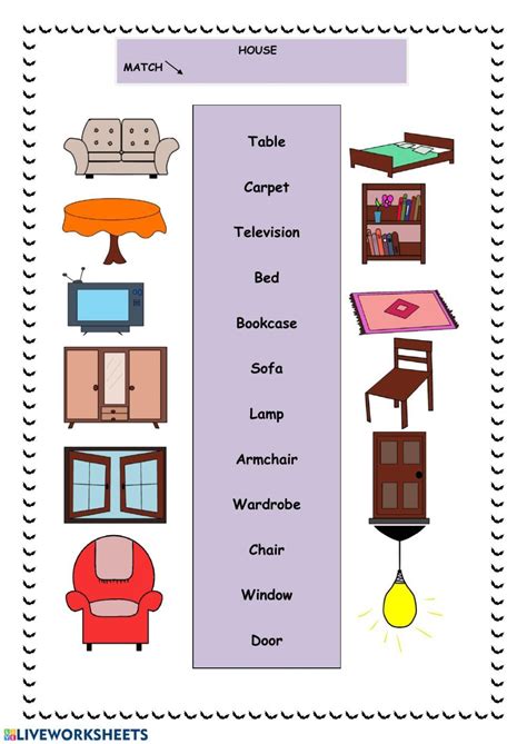 House: The house worksheet | Learning english for kids, English grammar