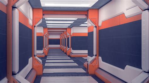 3D Model Spaceship Sci Fi Interior Kitbash Set 03 VR AR Low Poly