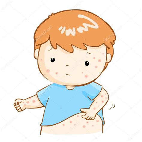 Boy Scratching Itching Rash On His Body Vector Stock Vector Image By