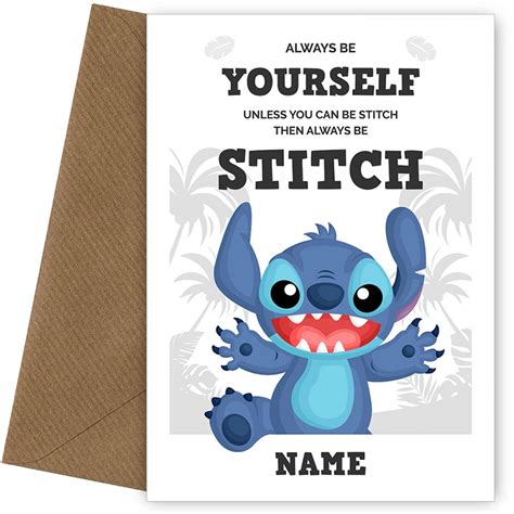 Personalised Stitch Birthday Card Always Be Stitch Son Etsy