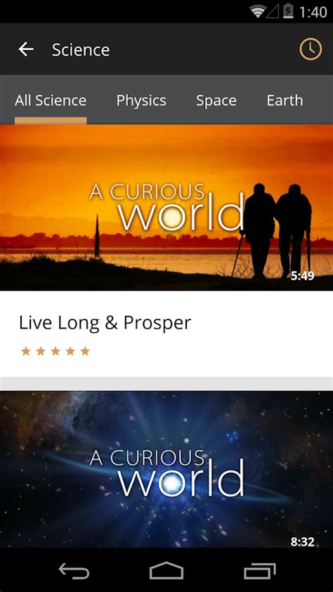 This app is available only on the app store for iphone, ipad, and apple tv. CuriosityStream - Android Apps on Google Play