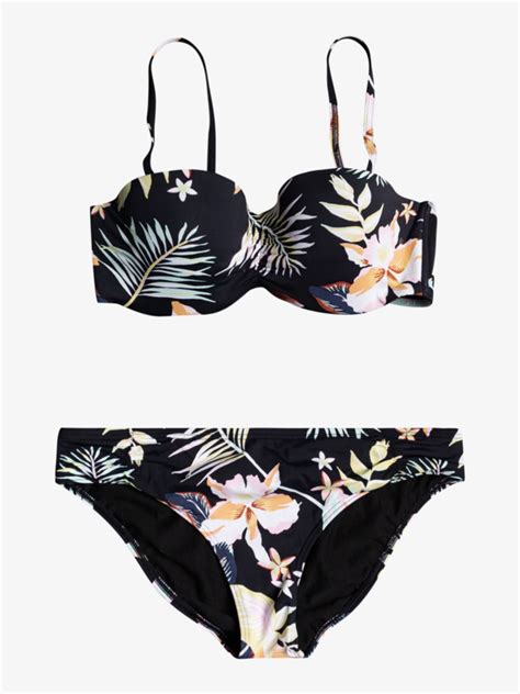 Printed Beach Classics Conjunto De Bikini Bandeau Para Mujer Roxy