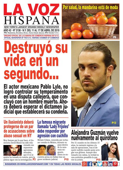 La Voz Hispana Newspaper Edición 2138 Del 0411 Al 417 Del 2019