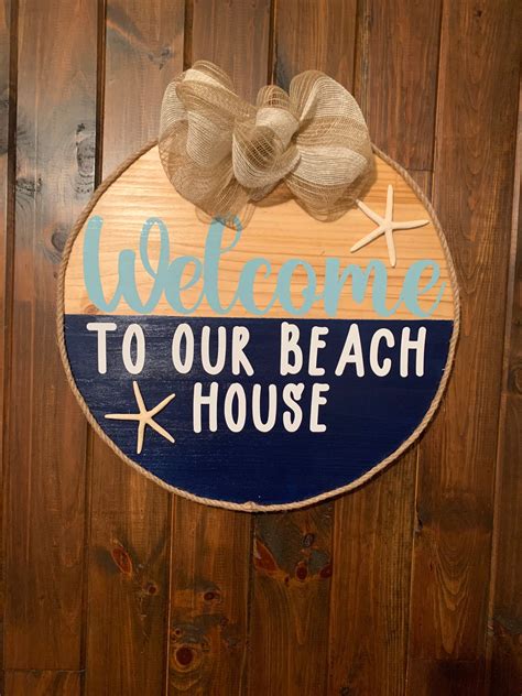 Welcome To Our Beach House Wood Sign Beach House Sign Etsy