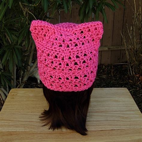 Hot Pink Pussy Cat Hat Summer Lace Pussyhat Lightweight Soft Etsy