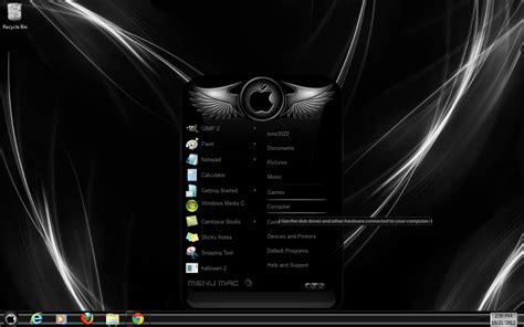 Windows 7 Theme Black Glass Mac By Tono3022 On Deviantart