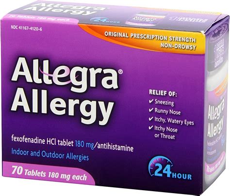Allegra Adult 24 Hour Allergy Tablets 180mg New Mega Size