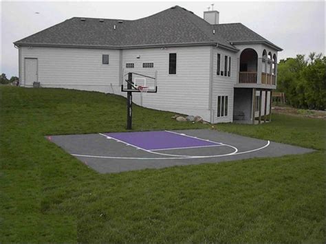 A basketball court may do well with multipurpose plastic flooring too. Cost For Backyard Basketball Court (With images ...
