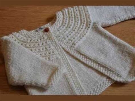 The cardigan is worked in garter stitch as one piece starting from the bottom of the back and finishing at the bottom of the front (see drawing). Easy Knit Baby Cardigan - YouTube