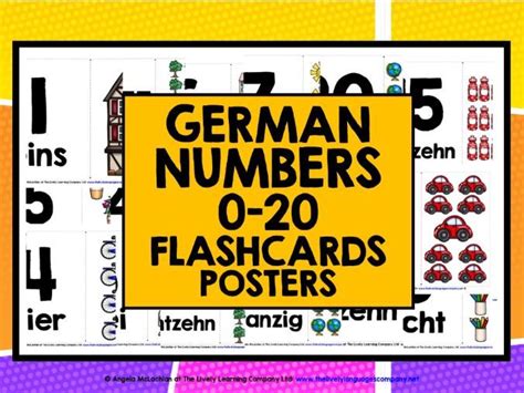 Primary German Numbers 1 20 Flashcards Posters Teaching Resources