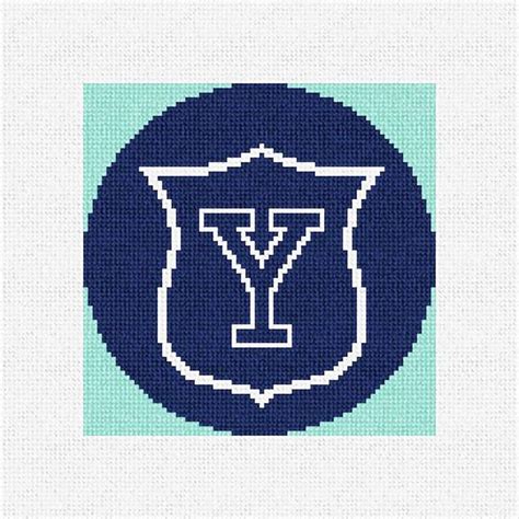 Yale Crest Needlepoint Christmas Ornament Diy Kit Etsy