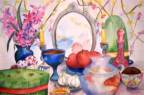 Haftseen And Nowruz Watercolor Art Print Of Original Etsy In 2021