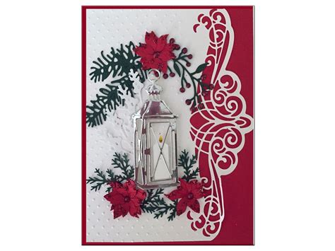poinsettias and silver lantern christmas card merry christmas etsy beautiful christmas cards