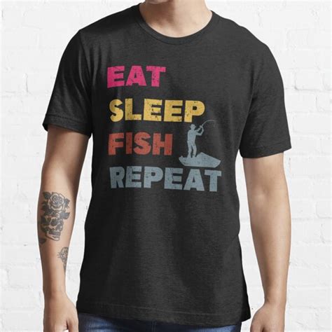 Eat Sleep Fish Repeat T Shirt For Sale By Midoartdesign Redbubble