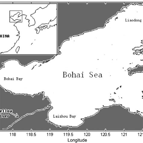 Map Of The Bohai Sea Showing Major Geographical Features Download