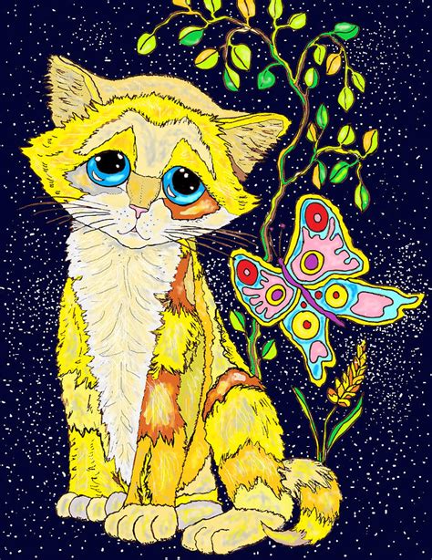 Kitten Butterfly Painting By Lauri Kraft Fine Art America