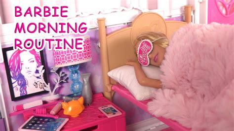 barbie bedroom morning routine ♥︎ breakfast clothes barbie dresses youtube
