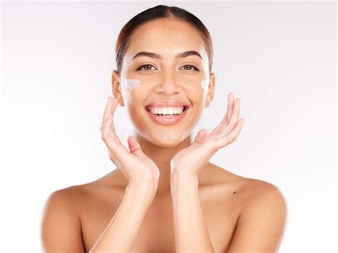 Skincare Beauty Cream And Face Of Woman With Lotion For Hydration