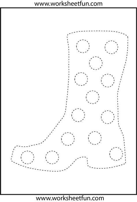 Picture Tracing – Boot -1 Worksheet / FREE Printable Worksheets