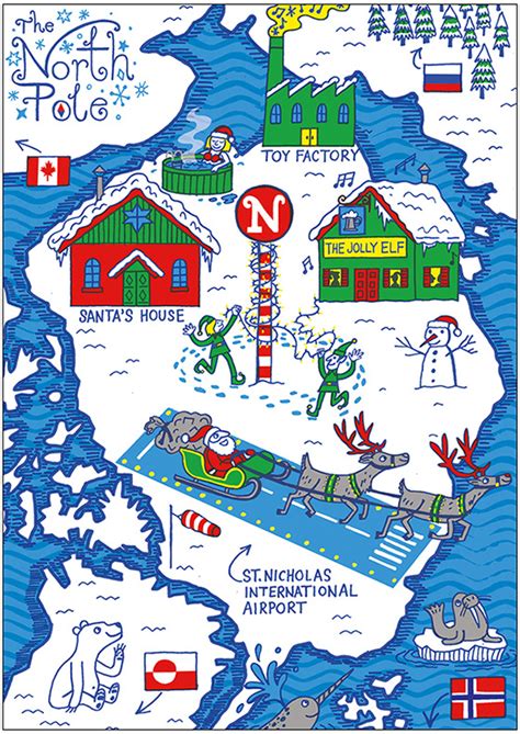 Printable Map Of North Pole Santa