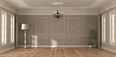 Empty Room In Classic Style Architecture Stock Photos Creative Market