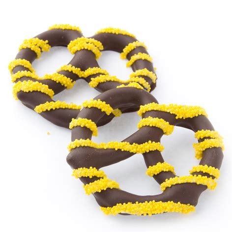 Chocolate Covered Pretzels With Yellow Nonpareils 10ct Box