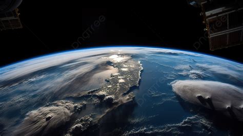 Fondo Vista De La Tierra Desde La Estacion Espacial Internacional Fondo