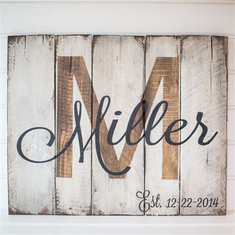 Last Name With Est Date Rustic Wooden Sign Made From