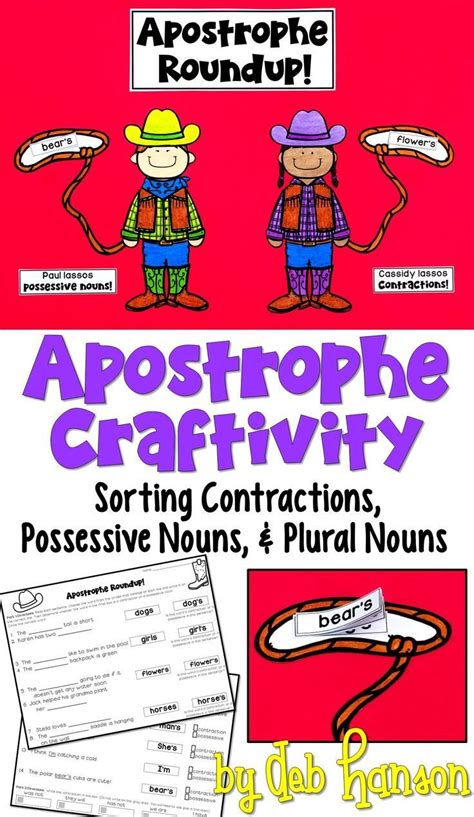 Contractions And Possessives Worksheets And Apostrophe Sorting Activity Possessives