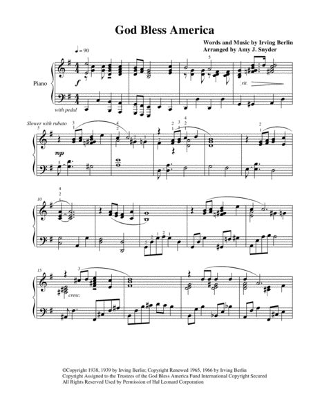 God Bless America Piano Solo Free Music Sheet Musicsheets Org