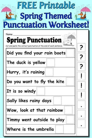 printable spring punctuation worksheet punctuation worksheets
