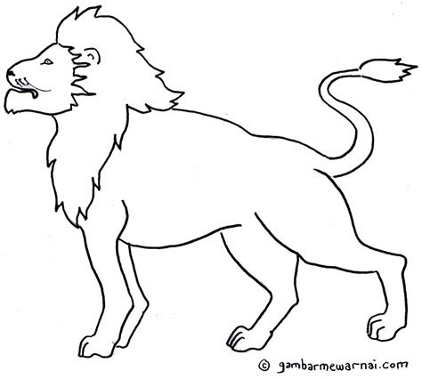 Mewarnai Singa - Gambar Mewarnai
