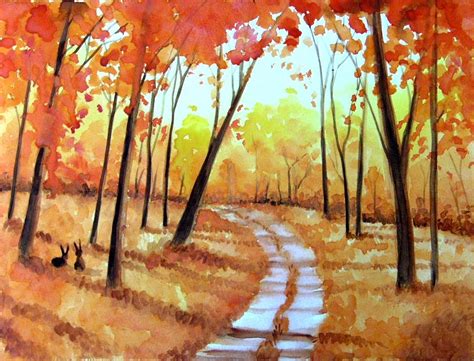 Autumn Path Painting By Angie Livingstone Fine Art America