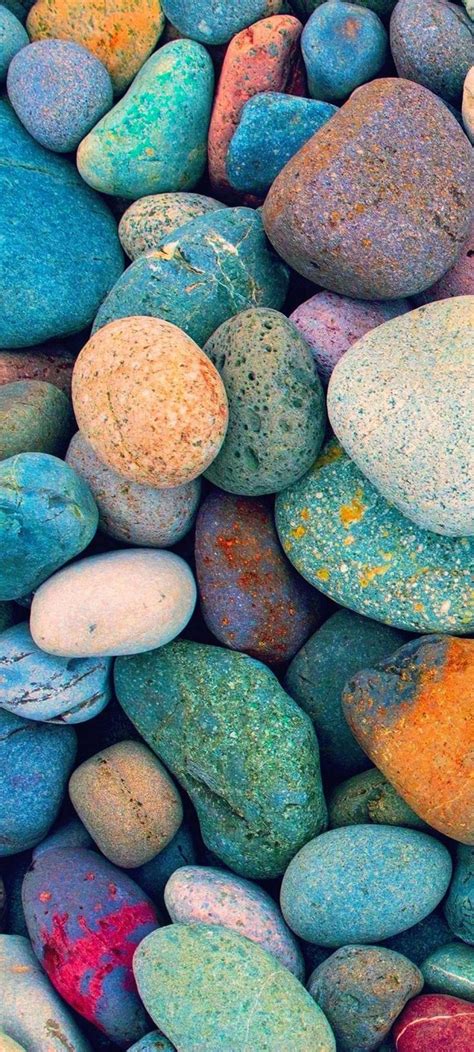White and red circles, black, dark, amoled, vintage, turquoise. Multicolored Stones - 1080x2400 | Iphone wallpaper earth ...