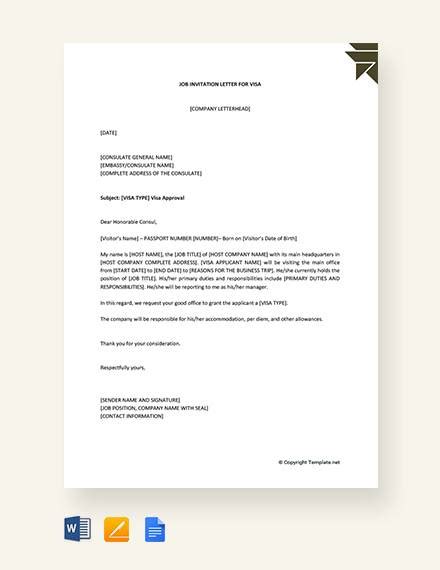 The invitation letter for visa. FREE 13+ Sample Invitation Letters for Visa in PDF | MS ...
