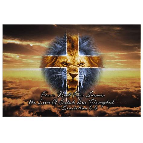 Bible Verse Wall Art Revelation 55 Fear Not For Jesus The Lion Of