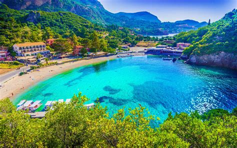 Greece Corfu Island Paleokastritsa Beach Ionian Sea Wallpapers Com