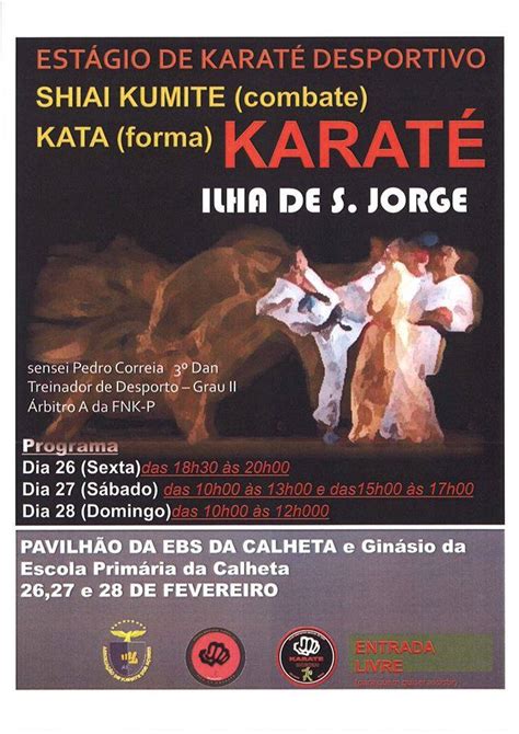 Dfa Desporto E Formação Açores EstÁgio De KaratÉ Desportivo Shiai Kumite Na Ilha SÃo Jorge