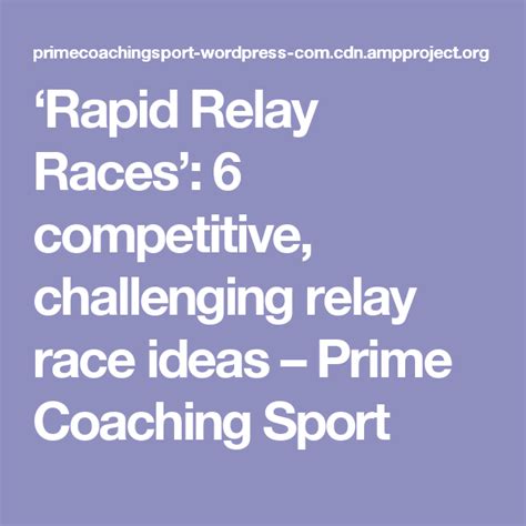 ‘rapid Relay Races 6 Competitive Challenging Relay Race Ideas