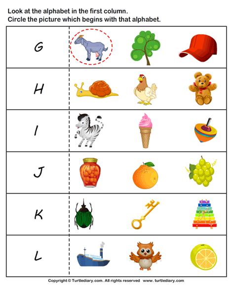Download And Print Turtle Diarys Letter Sounds G To L Worksheet Our