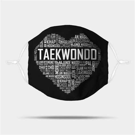 Love Taekwondo Heart Taekwondo Mask Teepublic
