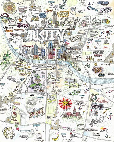 Austin Map Etsy Austin Map Austin Travel Austin
