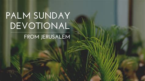 Palm Sunday Easter Week Devotional From Jerusalem Youtube