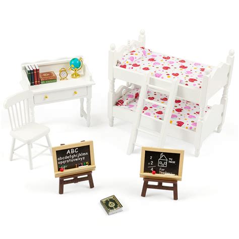 Buy Samcami 1 12 Scale Wooden Dollhouse Furniture Bedroom Set 17