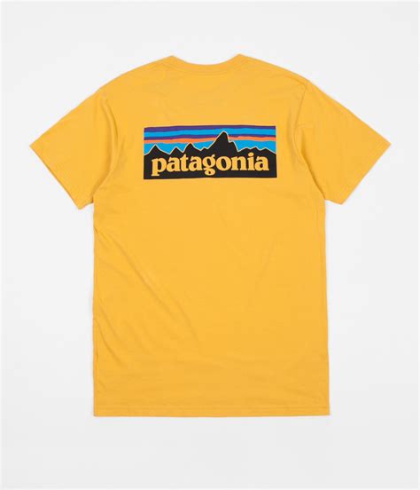 Patagonia P 6 Logo Organic T Shirt Yurt Yellow Flatspot