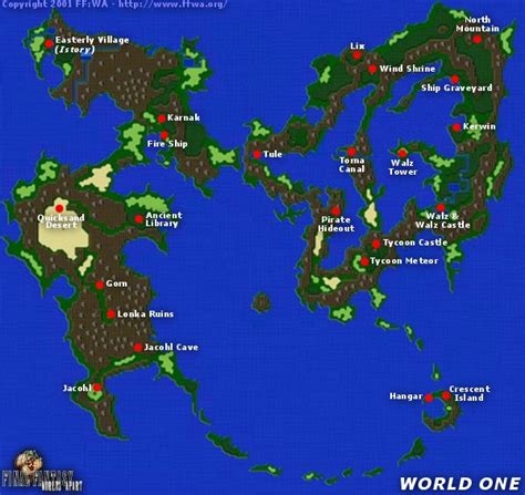 Ffwa Final Fantasy V 5 Ff5 World One Map