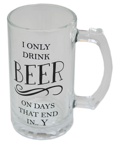 I Only Drink Beer Large Tankard Glass Pint Glass Mug Stein With Handle Drinking Beer Beer Mugs