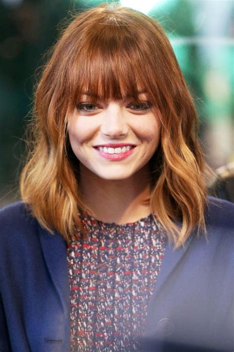 Emma stone hair new bangs